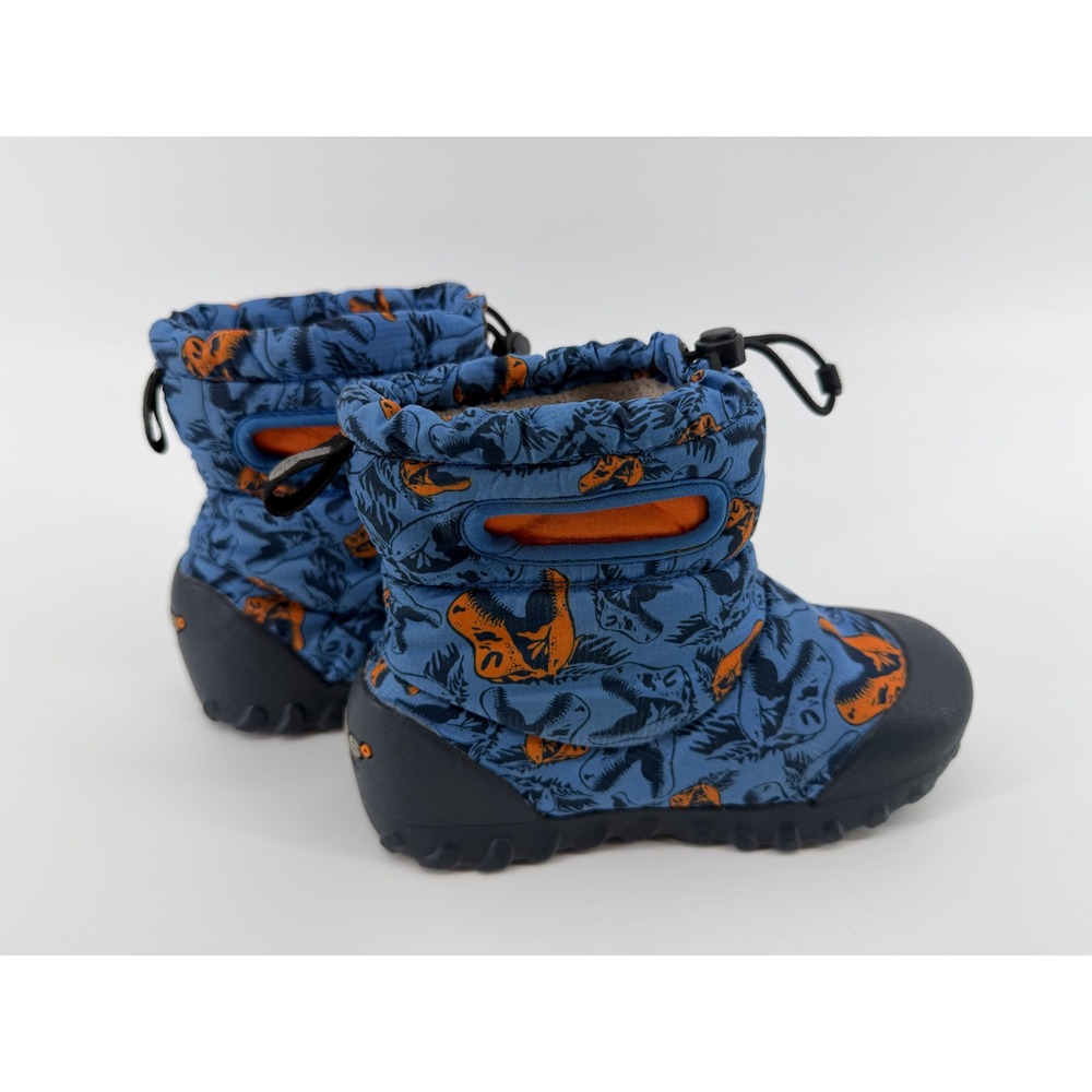 Bogs BMOC‎ Snow Dino Kids 13 Blue Orange Waterproof Winter Boots 72758K-460